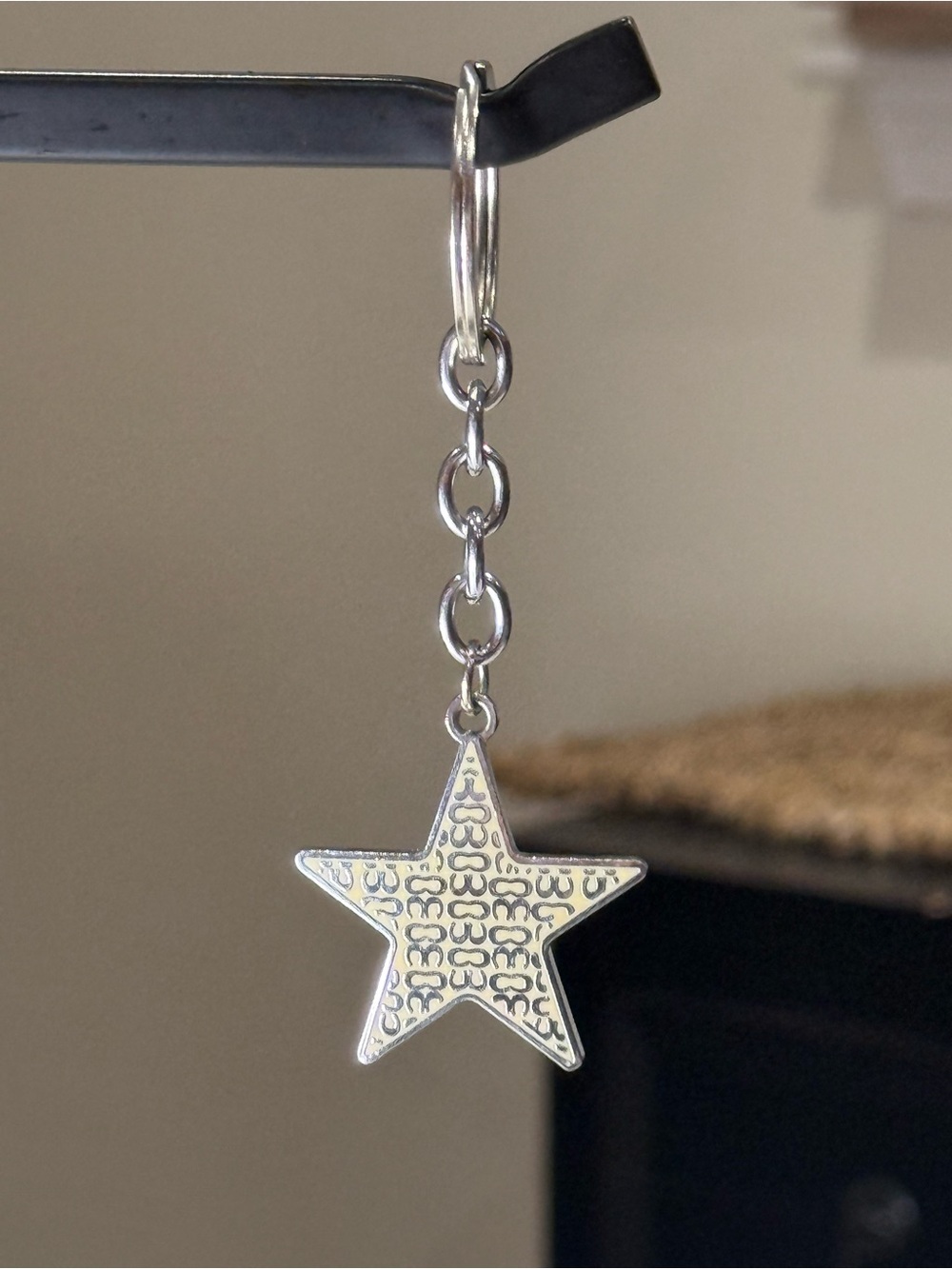 Coach Silver Star Logo Charm Keyring